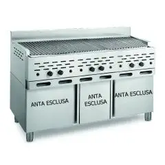 LAVA STONE GRILL - MOD. 2100/R3P - OPEN SINGLE UNIT COMPARTMENT - POWER Kw/h 33,78 - METHANE-LPG SUPPLY - DIMENSIONS cm L 130 x D 70 x H 85 - EC STANDARDS