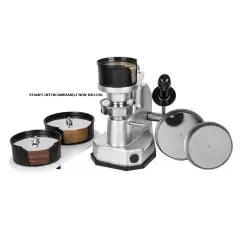 MANUAL HAMBURGER PRESS - Model HAMB HR MULTIDISCO - ANODIZED ALUMINUM STRUCTURE - DIMENSIONS OF INTERCHANGEABLE MOLDS Ø 100, 130, AND 150 mm