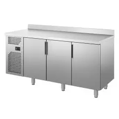 REFRIGERATED TABLE - AISI 304 STAINLESS STEEL - MOD. IUSH843 - Gastronorm 1/1 (cm 53 x 32,5) - N. 3 DOORS - VENTILATED COOLING - CAPACITY L 460 - TEMPERATURE 0°/+8°C - Dim. cm L 172 x D 70 x 85/93,5 H - CE approved