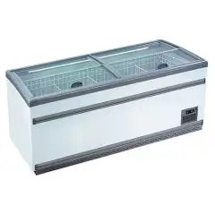 REFRIGERATED DISPLAY - Mod POLO 21 - DIGITAL THERMOMETER - AUTOMATIC DEFROST - CAPACITY LT 850 - TEMPERATURE -18°/-21°C - DIMENSIONS cm L 210 x D 85 x H 87 - CE Standard