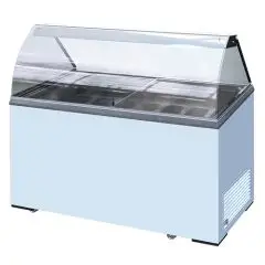 ICE CREAM DISPLAY COUNTER - Mod KEG 7 - TEMPERATURE -13°/-23° C - CAPACITY Lt 381 - DIMENSIONS cm L 130,5 x D 63,5 x H 124 - WEIGHT Kg 105 - CE STANDARD