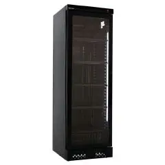 REFRIGERATED DISPLAY CABINET FOR WINE - Mod ILOOC 40 Y - Ventilated - Temperature °C +4/+18 - 1 glass door - Structure in black pre-painted sheet metal - Gross capacity of 382 liters - Net capacity of 342 liters - Power of 230 W - Single-phase power suppl