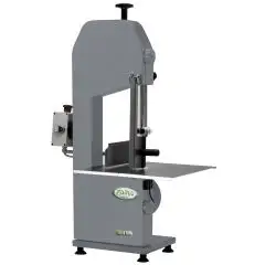 BONE BANDSAW - MOD. SEOSV18M - PAINTED METAL STRUCTURE - CUTTING HEIGHT cm 32 - SUPPLY V 230/50Hz SINGE PHASE - POWER Kw 0,75 (1,0 Hp) - DIMENSIONS Cm 42 x 53 x 91 - CE STANDARDS