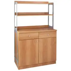 WAITER'S STATION - MOD. ML3212SS - White oak veneered structure - N. 2 cupboards - N. 2 drawers + Shelves - Dimensions cm L90xD48xH155