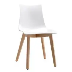 CHAIR NATURAL ZEBRA ANTISHOCK - MOD. 2805 - POLYCARBONATE BODY TRASPARENTE - NATURAL BEECH FRAME - FOR INDOOR USE - DISMANTLED - DIM. cm L 46 x D 52 x H 81 - EC STANDARDS