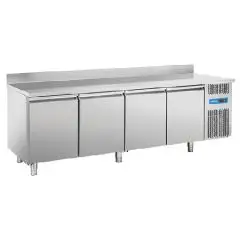 REFRIGERATED COUNTER WITH UPSTAND - STAINLESS STEEL - FOR PASTRY - MOD. PA 4200 - N. 4 DOORS - Ventilated cooling - CAPACITY Lt. 750 - Temperature 0° / +8° C - DIM. Cm L 248 x D 80 x H 95 - CE APPROVED