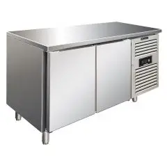 REFRIGERATED TABLE - AISI 304 STAINLESS STEEL - PASTRY-SPECIFIC - VENTILATED COOLING - Mod PXF2100TN - N 2 DOORS - CAPACITY Lt 428 - TEMPERATURE -2°/+8°C - Dim cm L 151 x D 80 x h 86