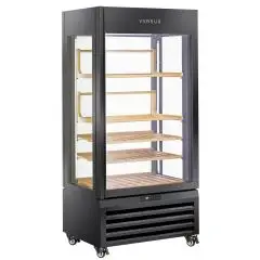 Refrigerated wine display - Mod RV 604BL - Capacity n 120 bottles - Temperature +0/+20 °C - Ventilated - Dimensions cm L 90 x D 65 x H 190