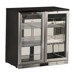 REFRIGERATED DISPLAY IN STEEL - Mod U185ZJ - Temperature +0°/+10°C - Capacity lt. 202 - Single-phase power supply V220-240/1 - Power W 190 - Dimensions cm L 90 x D 53 x H 83,5 - Weight Kg. 58