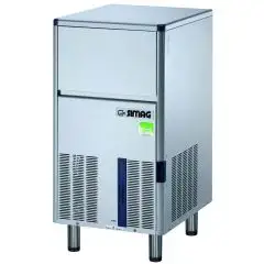 HOLLOW CUBE ICE MAKER - Mod SEI50 - CONTAINER CAPACITY Kg 17 - PRODUCTION WITH AIR-COOLED MOTOR UP TO kg 50/24 h - PRODUCTION WITH WATER-COOLED MOTOR UP TO kg 49/24 h - Dimensions cm L 48,6 x D 57,5 x 72,1/81,3 H