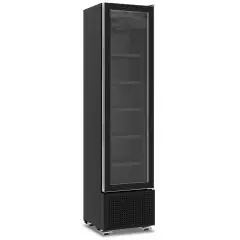 UPRIGHT FRIDGE - PAINTED STEEL - FOR BEVERAGES - VENTILATED - Mod MILS COOLER 225V N - CAPACITY 221 L - 1 GLASS DOOR - TEMPERATURE +1/+9°C - DIMENSIONS cm L 45 x D 49,7 x 188,1 H - CE STANDARD