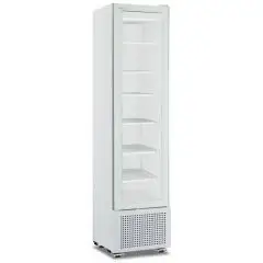 REFRIGERATED DISPLAY CASE IN WHITE PAINTED SHEET METAL - STATIC - Mod MILS FREEZER 225V B - CAPACITY 226 L - 1 GLASS DOOR - TEMPERATURE -18/-24°C - DIMENSIONS cm L 49,4 x D 52,1 x H 191,5 - CE STANDARD