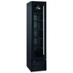 Refrigerated display case - Ventilated - Mod THIN FREEZER BLACK - Capacity L 165 - N 1 glass door - Temperature -17/-22°C - Dimensions cm L 42 x D 60 x H 188