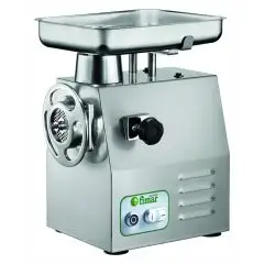 COMMERCIAL MEAT MINCER 22 RGE (removable mincing set) - Stainless steel grinding group - Power 1,5 HP - 1100W 230V Single-phase - Hourly production Kg/h 200-300