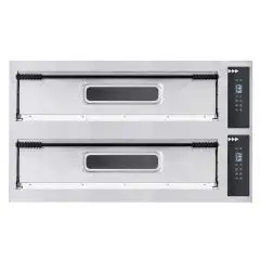 ELECTRIC PIZZA OVEN - DIGITAL CONTROL - Mod. BASIC XL66L/D CPR - Twin deck oven - firebrick oven top and base (sides excluded) - Chamber dimensions cm L108 x D 72 x 14 h - N. Pizzas 6 + 6 (Ø cm 35) - Power 18 Kw - CE APPROVED