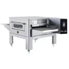 ELECTRIC CONVEYOR PIZZA OVEN - Mod. C/50 - Modular and stackable - Stainless steel - Chamber dimensions cm L 50 x D 75 x 10 h - Power 14,2 Kw - CE approved