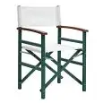 Poltroncina - colour white; verde - Structure pieghevole in aluminium painted, braccioli in wood, tessuto in textilene - Model 051-MC1415W
