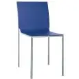 Sedia - colour Blu - Structure in metal chrome, scocca in polypropylene - Model 074-CT123B