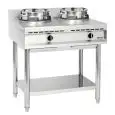 Chinese 2-burner gas wok stove Bartscher - Mod 1052103 - Power 23 kW - Dimensions cm L 90 x D 60 x H 96