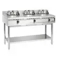 Chinese 3-burner gas wok stove Bartscher - Mod 1053103 - Power 34,5 kW - Dimensions cm L 150 x D 60 x H 96