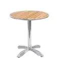 Table - colour aluminium - Structure in aluminium, top in wood - Model 106-MTW001-01