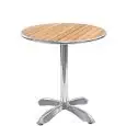 Table - colour aluminium - Structure in aluminium, top in wood - Model 106-MTW001-02