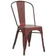 Sedia - colour rosso - ​Structure in metal painted, effect antique - Model 1100-M51RAR