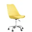 Poltrona ufficio - colour giallo - Structure in metal chrome, scocca in polypropylene, cuscino in ecopelle - Model 1126-yellow