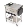 KITCHEN TROLLEY - mod. 687702 auxilium - made from stainless steel with n 2 drawers