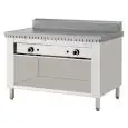 GAS PIADINA GRIDDLE POLLINI - Model C.P8 - Open stainless steel cupboard - Stainless steel plate - Heat capacity KW 13,4 - EC standards