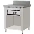 ELECTRIC PIADINA GRIDDLE POLLINI - Model C.PE.4 - Open stainless steel cupboard - Iron plate - Power KW 4 - EC standards