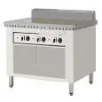ELECTRIC PIADINA GRIDDLE POLLINI - Model C.PE.6 - Open stainless steel cupboard - Stainless steel plate - Power KW 7,5 - EC standards