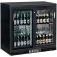 UNDERCOUNTER FRIDGE  - PAINTED STEEL/ALUMINIUM EXTERIOR - FOR BEVERAGES - Mod. G-BC2PS - VENTILATED COOLING - CAPACITY Lt 223 - N. 2 SLIDING GLASS DOORS - TEMPERATURE RANGE +2°/+8°C - Dimensions cm L92 x D53,5 x h92 - CE APPROVED