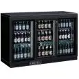 UNDERCOUNTER FRIDGE  - PAINTED STEEL/ALUMINIUM EXTERIOR - FOR BEVERAGES - Mod. G-BC3PS - VENTILATED COOLING - CAPACITY Lt 335 - N. 3 SLIDING GLASS DOORS - TEMPERATURE RANGE +2°/+8°C - Dimensions cm L135 x D53,5 x h92 - CE APPROVED