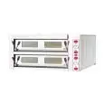 ELECTRIC PIZZA OVEN - Mod. TKD2/I - Twin deck oven, firebrick oven bases - Interior dimensions cm L 99 x D 66 x 15 h - N. Pizzas: 6 + 6 (Ø cm 30) - Capacity: N. 2 + 2 Trays (cm 60x40) - Max power: Kw 13 - EC standards