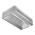 Air-purifying grade AISI 304 stainless steel wall-mounted hood with baffle filtres and lights (no motor)