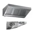 Grade AISI 430  "snack" wall-mounted extractor hood (with motor) - baffle filtres- Led spotlights