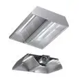 Grade AISI 304 stainless steel island extractor hood (with motor) - baffle filtres- Neon lights