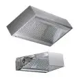 Grade AISI 304 stainless steel cubic wall-mounted extractor hood (with motor) - baffle filtres