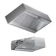 Grade AISI 430  cubic wall-mounted extractor hood (with motor) - baffle filtres - Halogen spotlights