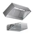 Grade AISI 304 stainless steel cubic wall-mounted extractor hood (with motor) - baffle filtres- Neon lights