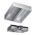 Grade AISI 430  cubic island extractor hood (with motor) - baffle filtres- Led spotlights
