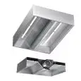 Grade AISI 430  cubic island extractor hood (with motor) - baffle filtres - Neon lights