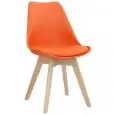 Sedia - colour arancio - Structure in wood, scocca in polypropylene, cuscino in ecopelle - Model 1193-PW72-A-01