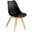 Sedia - colour black - Structure in wood, scocca in polypropylene, cuscino in ecopelle - Model 1193-PW72-B-B