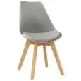 Sedia - colour grey - Structure in wood, scocca in polypropylene, cuscino in ecopelle - Model 1193-PW72-G-01