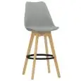 Sedia - colour grey - Structure in wood, scocca in polypropylene, cuscino in ecopelle - Model 1193-PW72-G-04