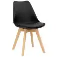 Sedia - colour black - Structure in wood, scocca in polypropylene, cuscino in ecopelle - Model 1193-PW72-N-01