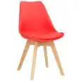Sedia - colour rosso - Structure in wood, scocca in polypropylene, cuscino in ecopelle - Model 1193-PW72-R-01