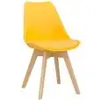 Sedia - colour giallo - Structure in wood, scocca in polypropylene, cuscino in ecopelle - Model 1193-PW72-Y-01